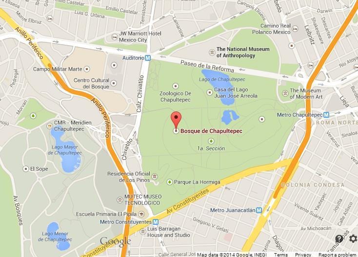 chapultepec પાર્ક નકશો