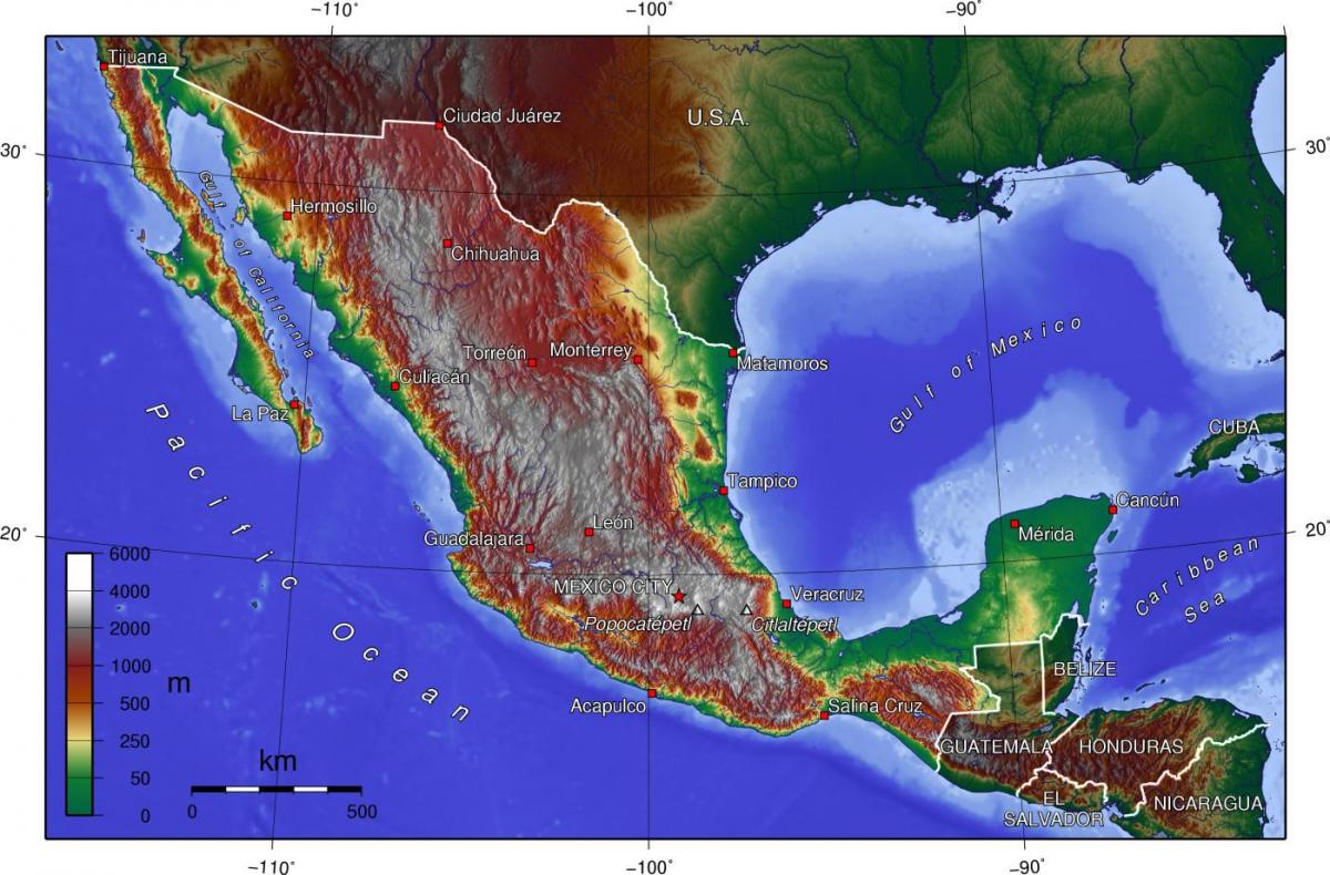 મેક્સિકો સિટી ભૌગોલિક નકશો