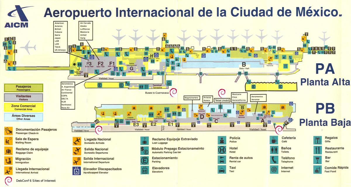 મેક્સિકો સિટી ઇન્ટરનેશનલ એરપોર્ટ નકશો