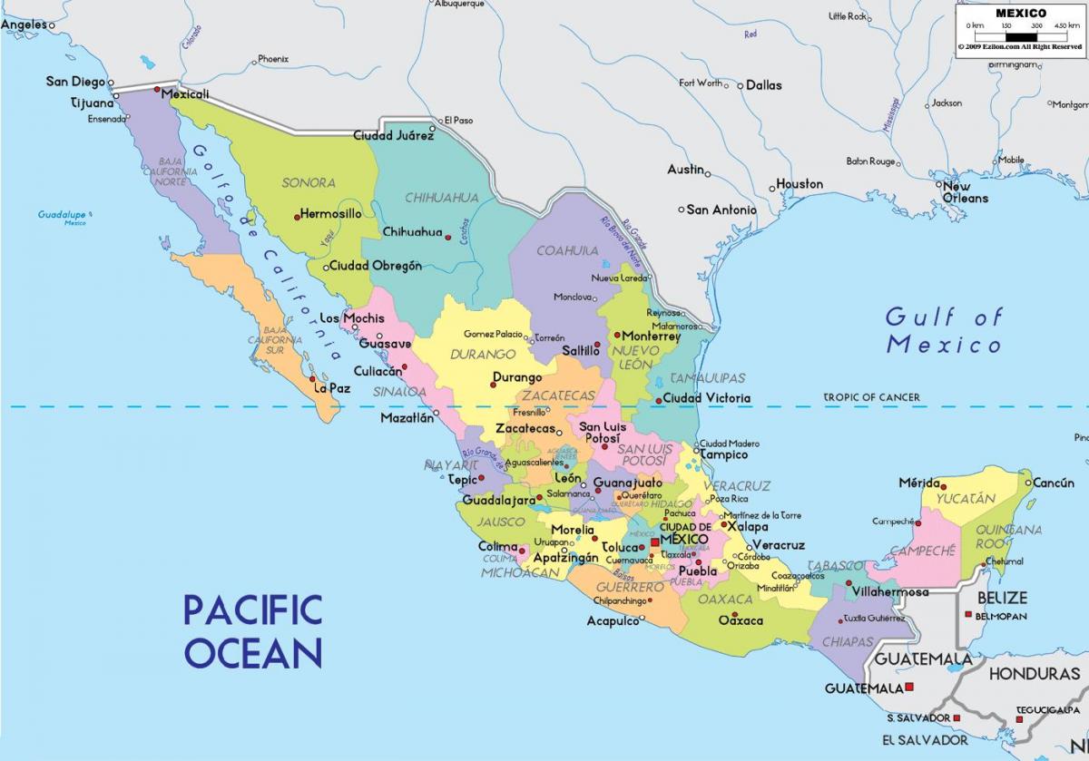 નકશો મેક્સિકો સિટી રાજ્ય