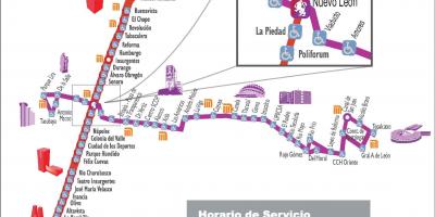 નકશો metrobus મેક્સિકો સિટી