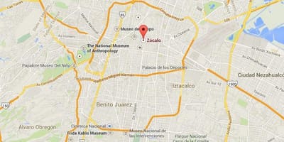 Zocalo મેક્સિકો શહેર નકશો